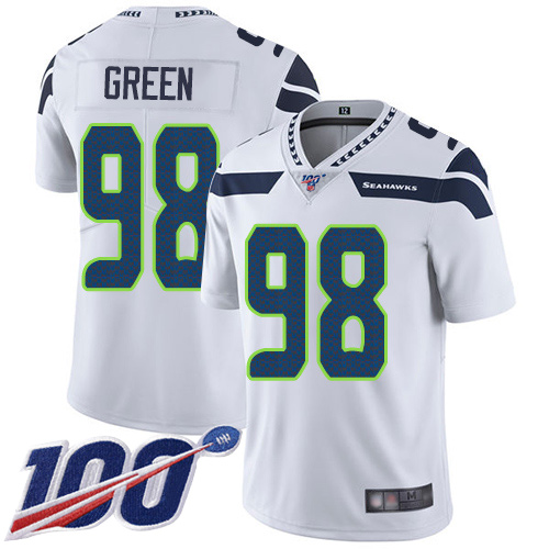 Seattle Seahawks Limited White Men Rasheem Green Road Jersey NFL Football #98 100th Season Vapor Untouchable